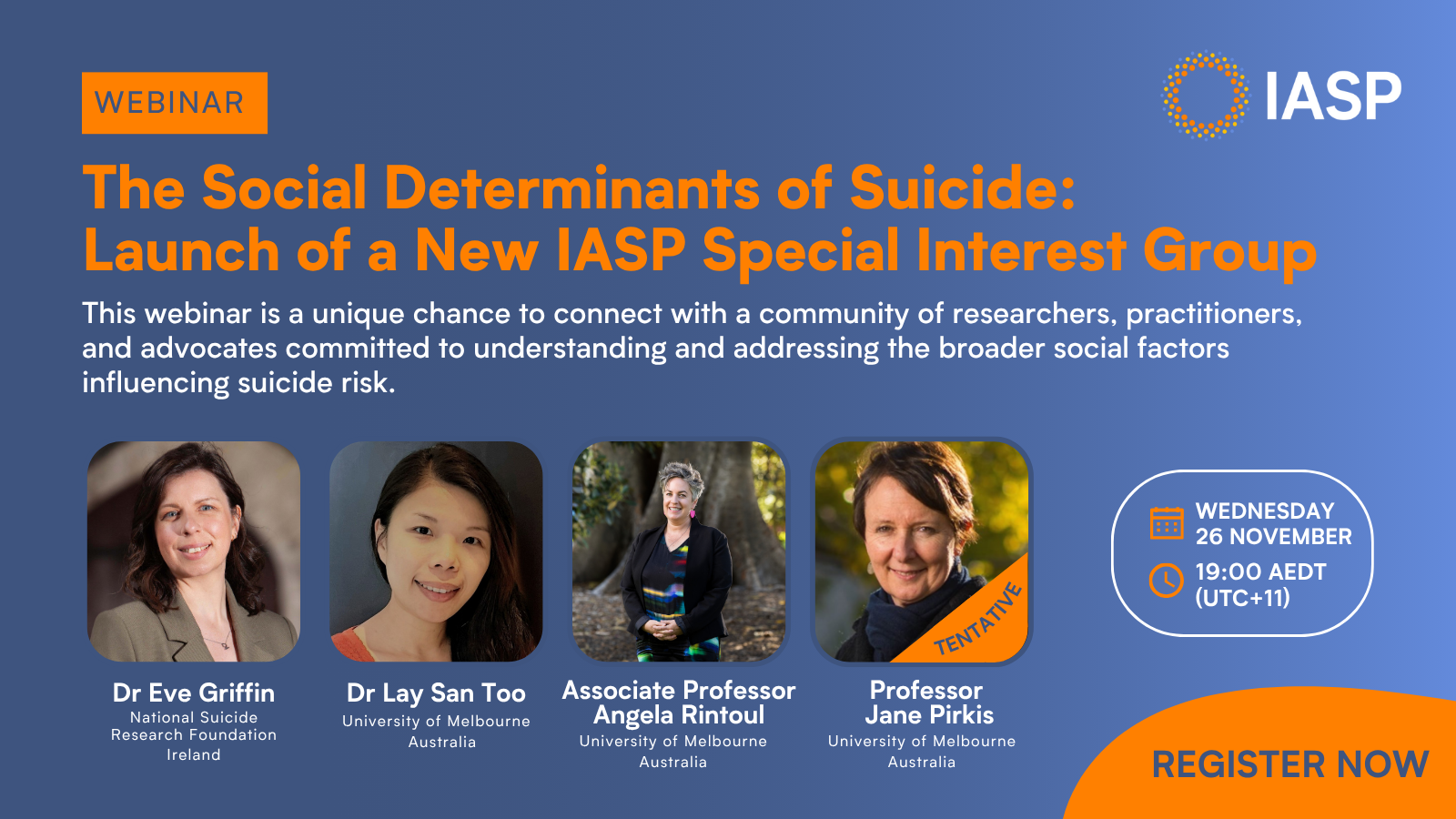 Launch of a New IASP Special Interest Group Webinar Flyer