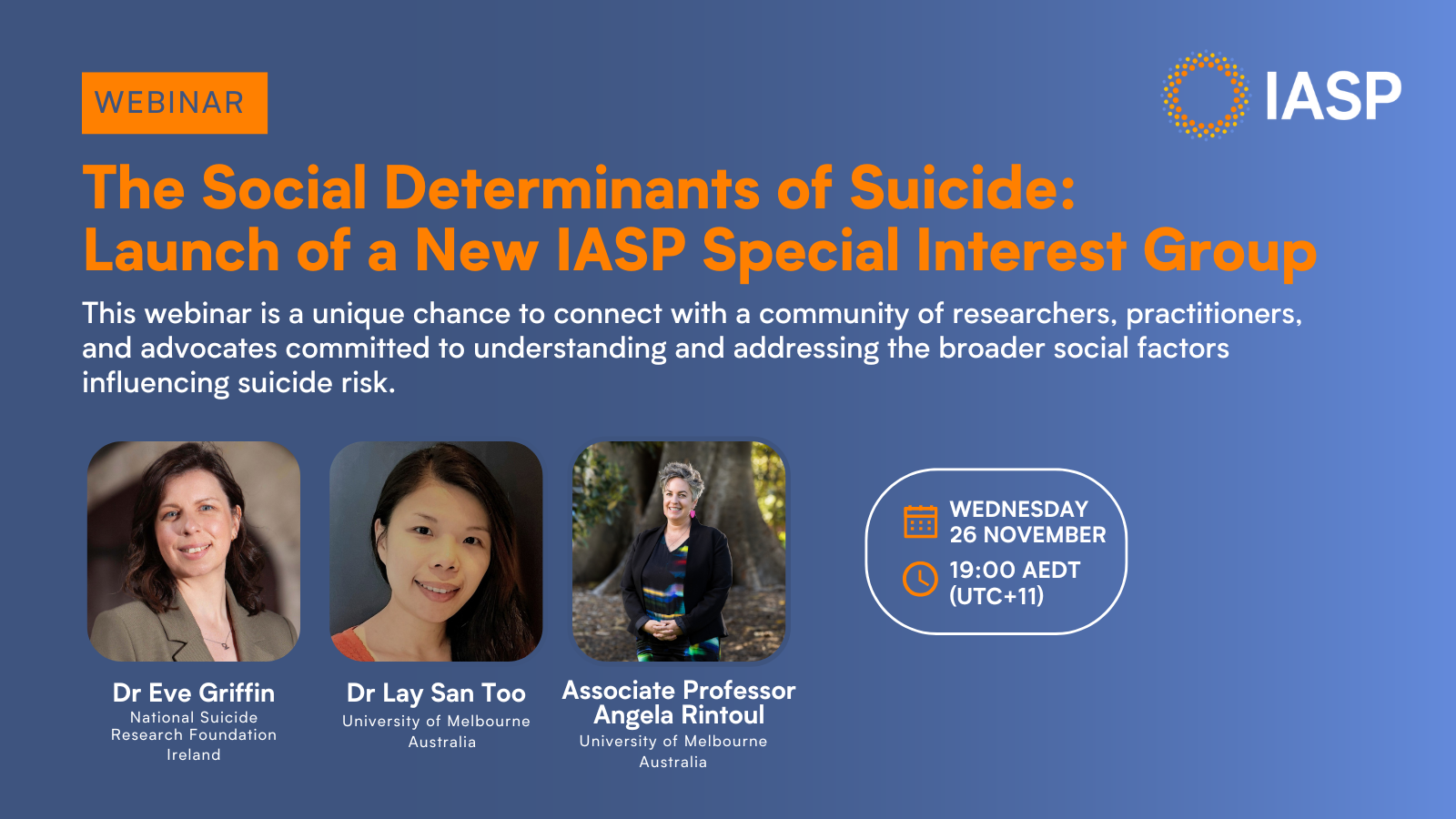 Launch of a New IASP Special Interest Group Webinar Flyer 2025