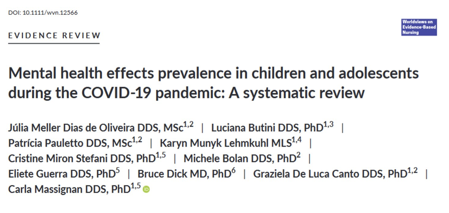 Mental health effects prevalence in children and adolescents during covid19