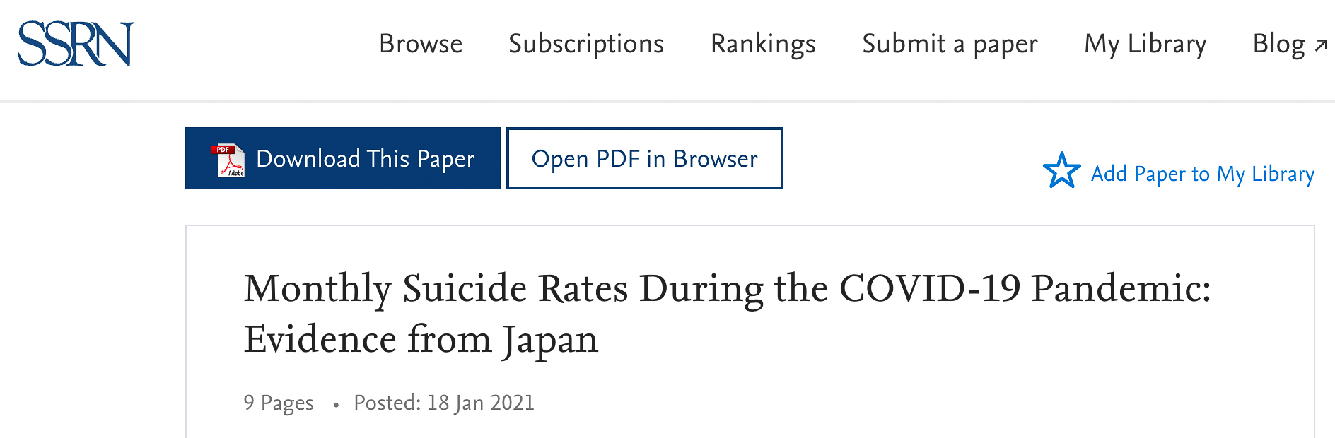 Monthly Suicide Rates During the COVID-19 Pandemic- Evidence from Japan