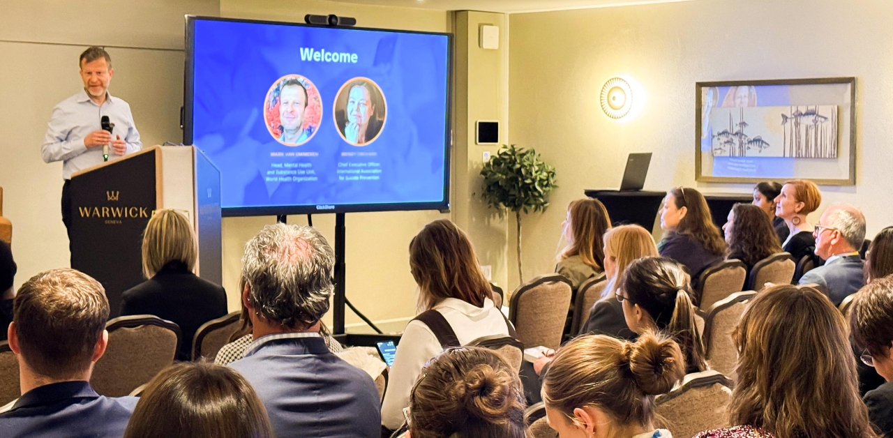 Photo showing the online safety session live in person at the Warwick Hotel in Geneva
