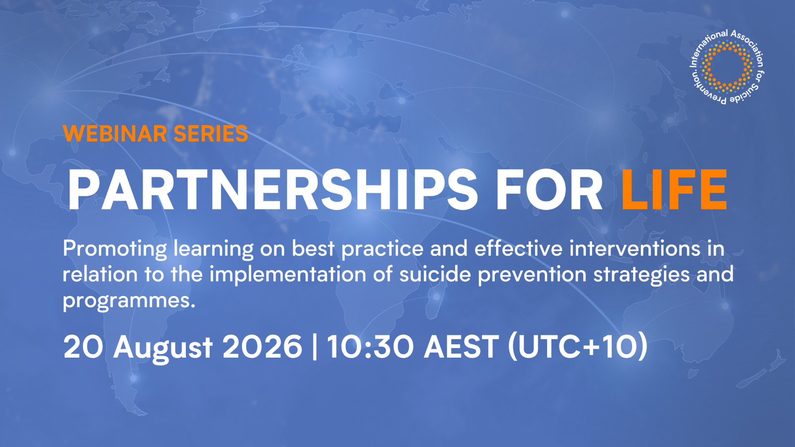 A flyer showing the date and time of the upcoming Partnerships for Life Webinar