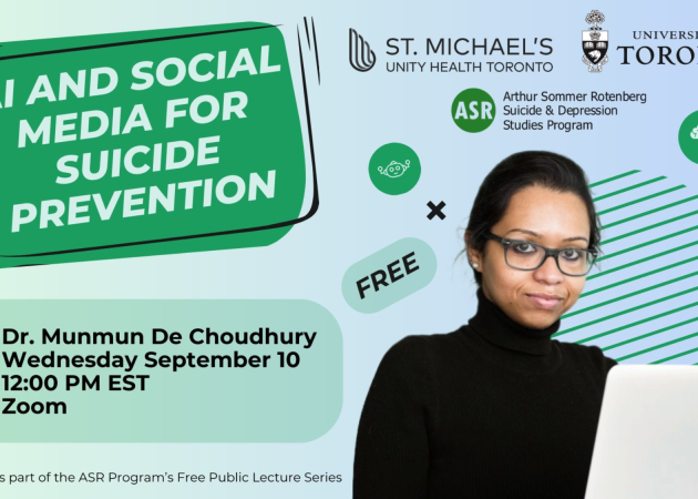 ASR Public Lecture Series: AI and Social Media for Suicide Prevention