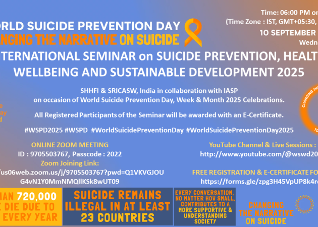 INTERNATIONAL SEMINAR on SUICIDE PREVENTION, HEALTH, WELLBEING AND SUSTAINABLE DEVELOPMENT 2025