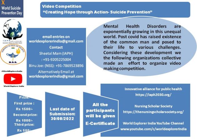 Video Competition on ‘Creating Hope Through Action’ Suicide Prevention