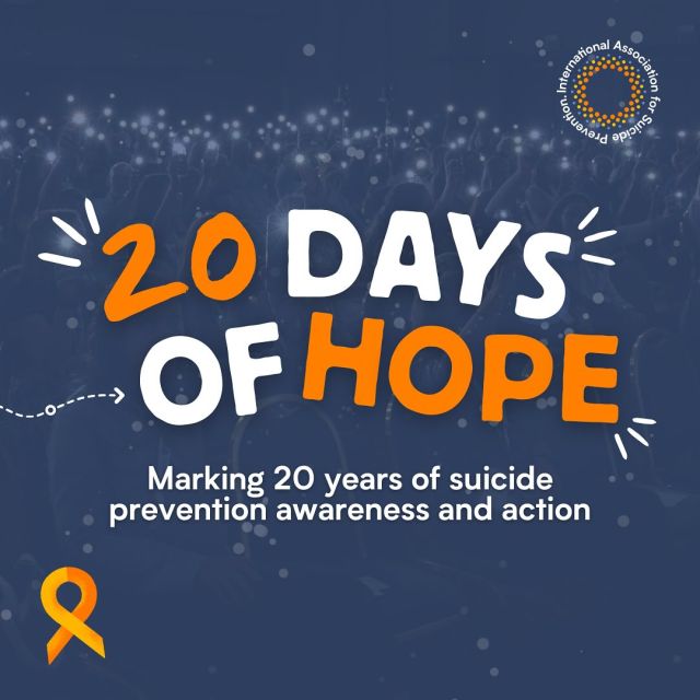 Introducing 20 Days of Hope! Through World Suicide Prevention Day, we’ve made significant strides in preventing suicide and alleviating its effects. 

Over the next 20 days, we aim to highlight the success and impact of World Suicide Prevention Day over 20 years and to raise funds to expand the reach of our awareness programmes, enhance resources and support #WSPD in the future. 

Together, let’s turn 20 years of suicide prevention awareness into a legacy of hope. Join us for these 20 days as we inspire change, offer solace and pave the way for a more understanding future. 

#WorldSuicidePreventionDay #20DaysOfHope #SuicidePrevention #Give20For20 #SuicideAwareness #IASP #MentalHealthMatters