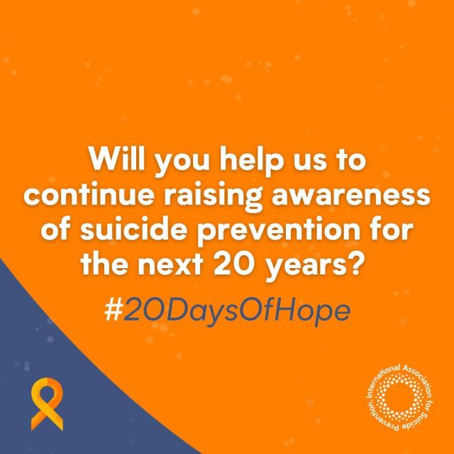 The WHO Live Life Guide recommends awareness-raising and advocacy for suicide prevention, either through community events or annual campaigns such as World Suicide Prevention Day. 

Will you help us continue #WSPD for the next 20 years? 

Click the link in bio to donate 👆

#20DaysOfHope #SuicidePrevention #SuicideAwareness #WorldSuicidePreventionDay #IASP